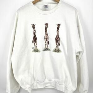 Vintage Jerzees Giraffe Grandma Sweatshirt Size XL